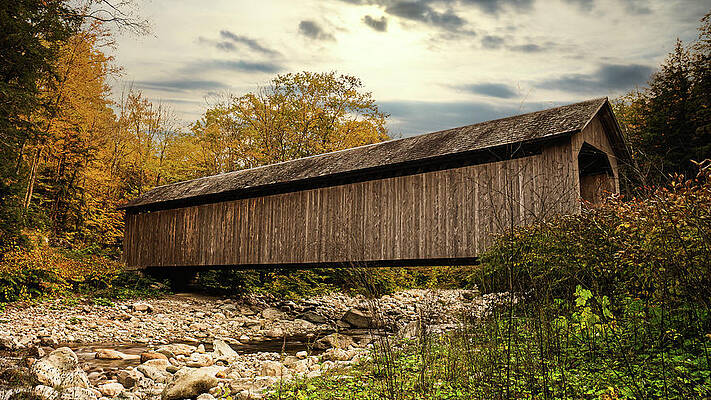 Vermont Photograph - Vermont Autumn At Brown Covered Bridge 2 by Ron Long Ltd Photography
