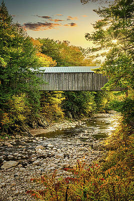 Vermont Photograph - Vermont Autumn At Kingsley Covered Bridge 2 by Ron Long Ltd Photography