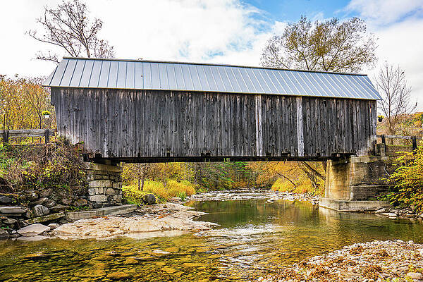 Vermont Photograph - Vermont Autumn At Larkin Covered Bridge 2 by Ron Long Ltd Photography