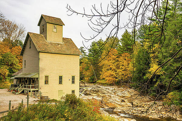 Vermont Photograph - Vermont Autumn At The Kingsley Grist Mill by Ron Long Ltd Photography