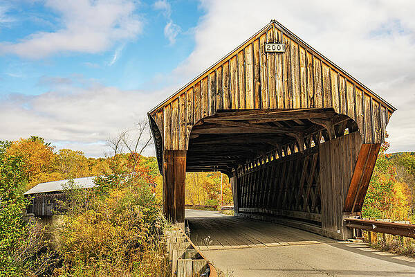 Vermont Photograph - Vermont Autumn At Willard Twin Covered Bridges 3 by Ron Long Ltd Photography