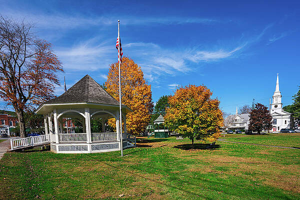 Vermont Photograph - Vermont Autumn In Royalton Town Square by Ron Long Ltd Photography