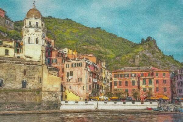 Wall Art featuring the painting Vernazza Up Close by Jeffrey Kolker