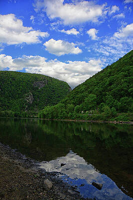Wall Art featuring the photograph Vertical Mount Tammany From Delaware River by Raymond Salani III