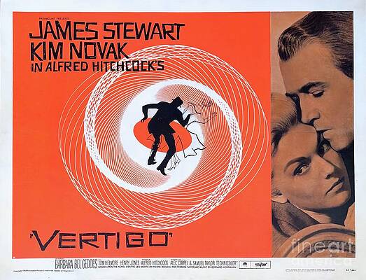 Wall Art featuring the digital art Vertigo  - Theatrical Poster #1 by Antonios Valamontes