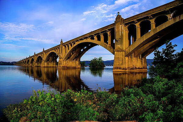 Vibrant Photograph - Veteran's Memorial Bridge Landscape by Anthony Hightower