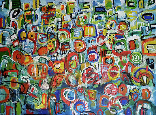 Vibrant Abstract Composition Painting