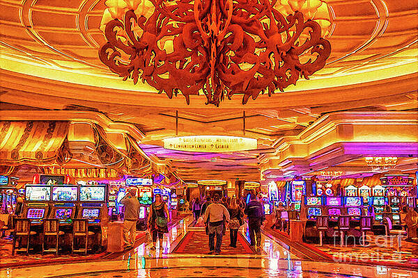 Las Vegas Photograph - Vibrant Casino Floor - Bellagio, Las Vegas by Tatiana Travelways