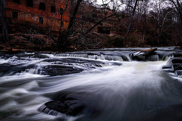 Winter Wall Art featuring the photograph Vibrant Colors Of Roswell Mill - Roswell Georgia by Anthony Hightower
