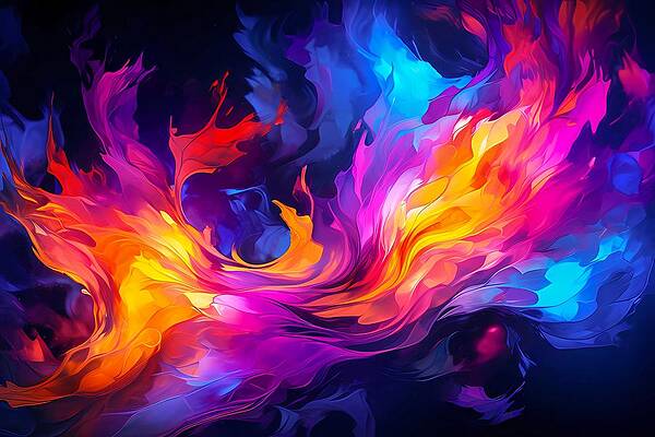 Abstract Wall Art featuring the digital art Vibrant Energy Captured In An Abstract Style No 1 by Andre Petrov