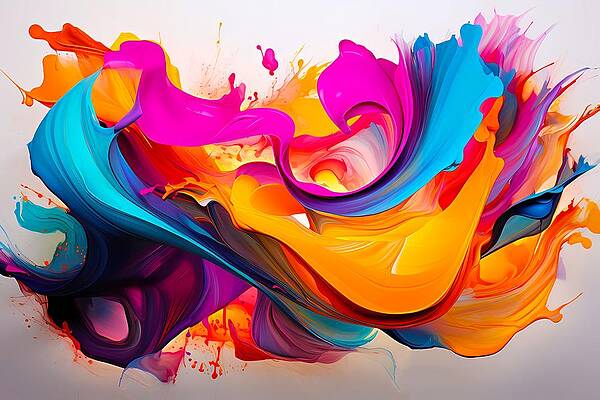 Abstract Wall Art featuring the digital art Vibrant Energy Captured In An Abstract Style No 2 by Andre Petrov