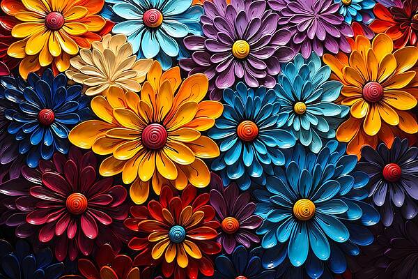 Vibrant Digital Art - Vibrant Energy Interpreted Through Pointillism No 1 by Andre Petrov