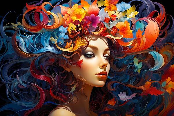 Vibrant Digital Art - Vibrant Energy Shown In An Art Nouveau Inspired Sketch No 1 by Andre Petrov