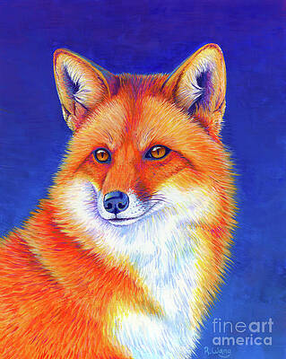 Painting - Vibrant Flame - Colorful Red Fox by Rebecca Wang