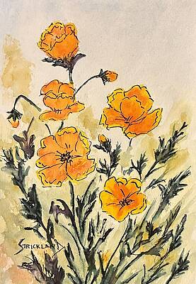 Vibrant Orange Poppies Painting