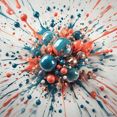 Vibrant Spheres Explosion Wall Art