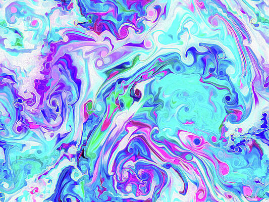 Vibrant Swirl of Blues and Purples by Barbara Siegel