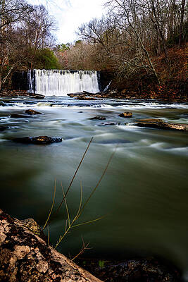 Vibrant Photograph - Vickery Creek Falls Winter View by Anthony Hightower
