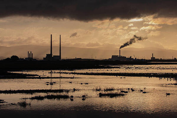 Sunset Over Poolbeg Stacks Photograph