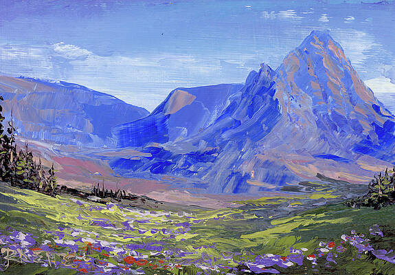 Mountain Wall Art featuring the painting View From Logan Pass by Raette Meredith