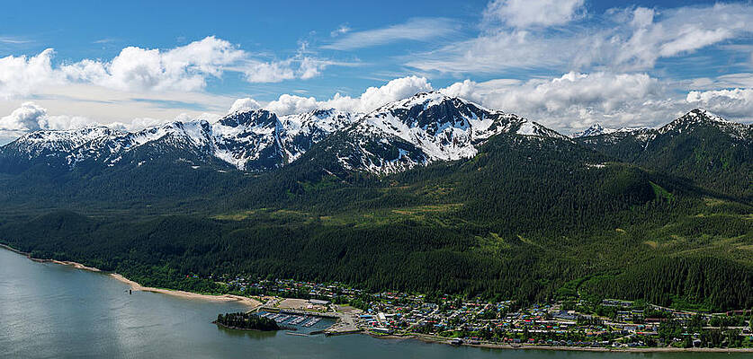 Wall Art featuring the photograph View From Mount Roberts Toward Mt Bradley Above Juneau Alaska by Steven Heap