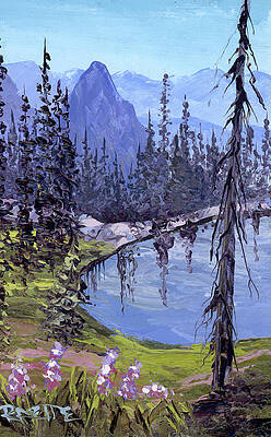 Mountain Wall Art featuring the painting View From Sperry Chalet II by Raette Meredith