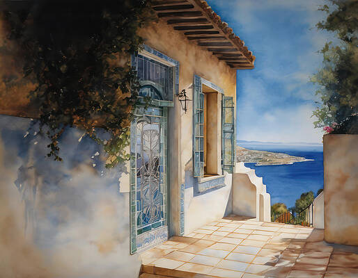 Landscape Wall Art featuring the digital art View From The Side Patio by Eris And AI