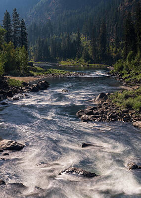 Serene Mountain River Landscape Wall Art