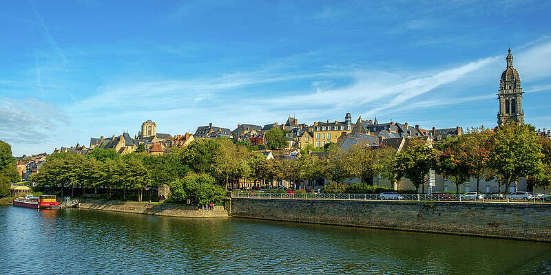 Colour Photograph - View Over The River Sarthe To The Buildings Of Old Town Le Mans. by Seeables Visual Arts