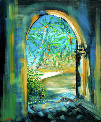 View Through a Tropical Archway Wall Art