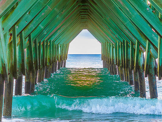 View Under a Wooden Pier Wall Art
