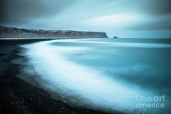 Dramatic Photograph - Vik Black Beach And Reynisdrangar Rocks, Iceland by Neale And Judith Clark