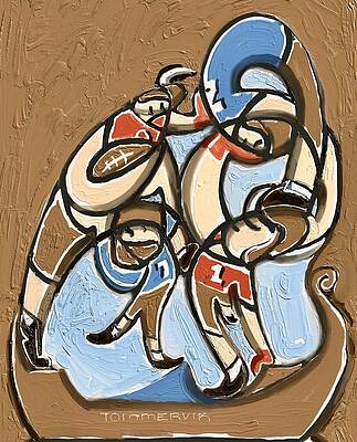 Cool Painting - Nordic Viking Ship Football Painting by Tommervik
