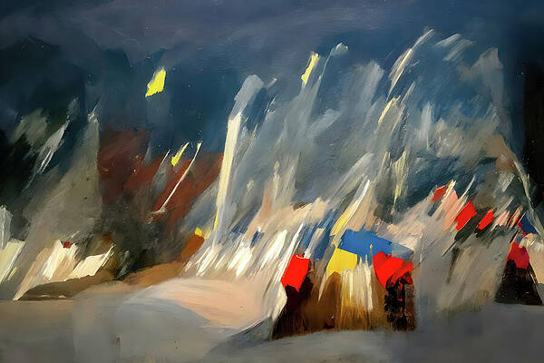 Dynamic Abstract Composition Wall Art