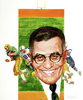Washington Painting - Coach Vince Lombardi by Tom McNeely