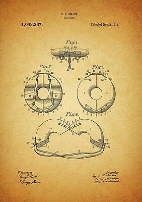 Vintage Drawing - Vintage 1912 Life Saver Patent by Dan Sproul