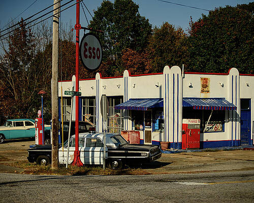 vintage gas station 02 by Flees Photos