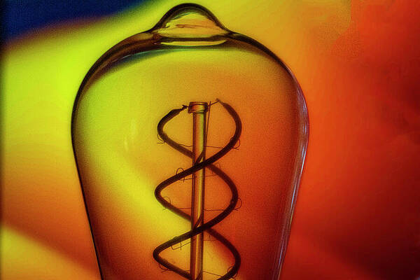 Wall Art featuring the photograph Vintage Light Bulb - Abstract by Robert Niemeier