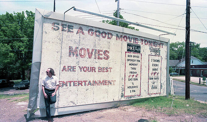 Vintage Movie Billboard in Parking Lot Wall Art