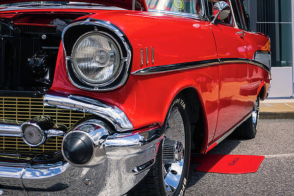 Vintage Photograph - Vintage - Red Car 1950's by Robert Niemeier