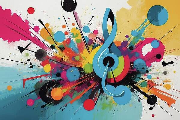 Wall Art featuring the digital art Vinyl Splash The Colorful Sound Of Music - AM1209 by Don Northup