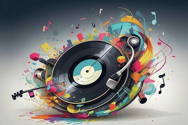 Wall Art featuring the digital art Vinyl Vibes AM1057 by Don Northup