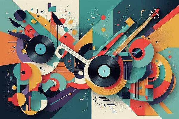 Vinyl Vibrations Abstract Music Geometry - AM1149 by Don Northup