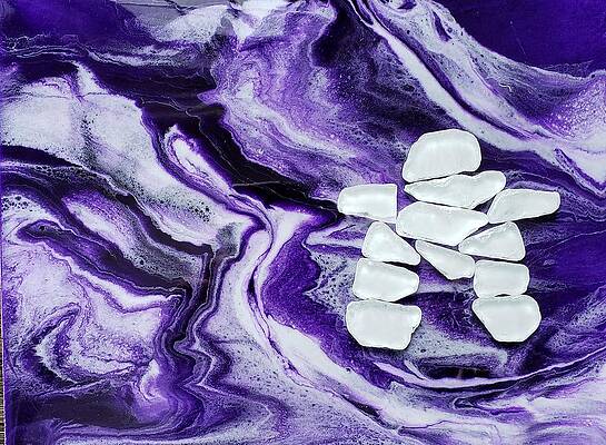 Wall Art featuring the painting Violet Hour Inukshuk by Madeleine Arnett