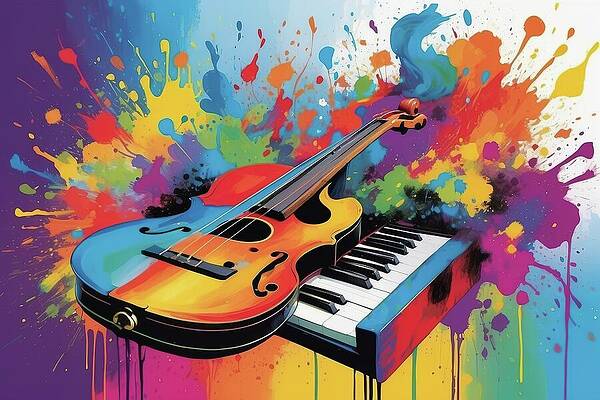 Violin and Keys a Colorful Explosion of Music AM1244 by Don Northup