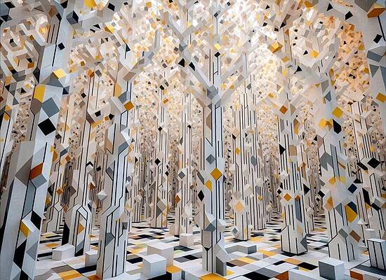Intricate Digital Art - In The Geometric Forest #1 by Colin Hardman