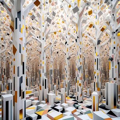 Intricate Digital Art - In The Geometric Forest #2 by Colin Hardman
