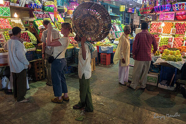 Wall Art featuring the photograph Visitors At Crawford Market, Mumbai, India by Sanjay Marathe