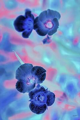 Vivid Blue Blossoms Digital Art