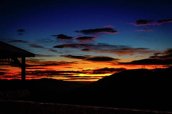 Sunrise Photograph - Vivid Sunset Silhouette - A Tranquil View Of Nature's Palette by NorthEast Creativity